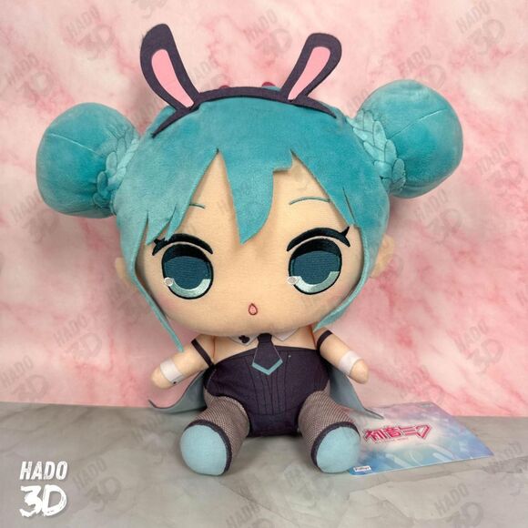 Hatsune Miku Kyurumaru Plush Toy Doll Black Bunny 10IN by FuRyu NEW US SELLER - Picture 4 of 8